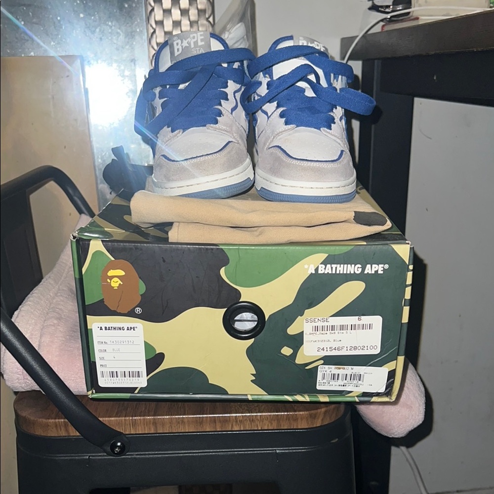 Bathing Ape Blue and White Sneakers - Picture 2 of 7